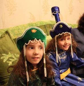 Erin ( Right) and Juliette ( left) in traditional Mongolian Deels